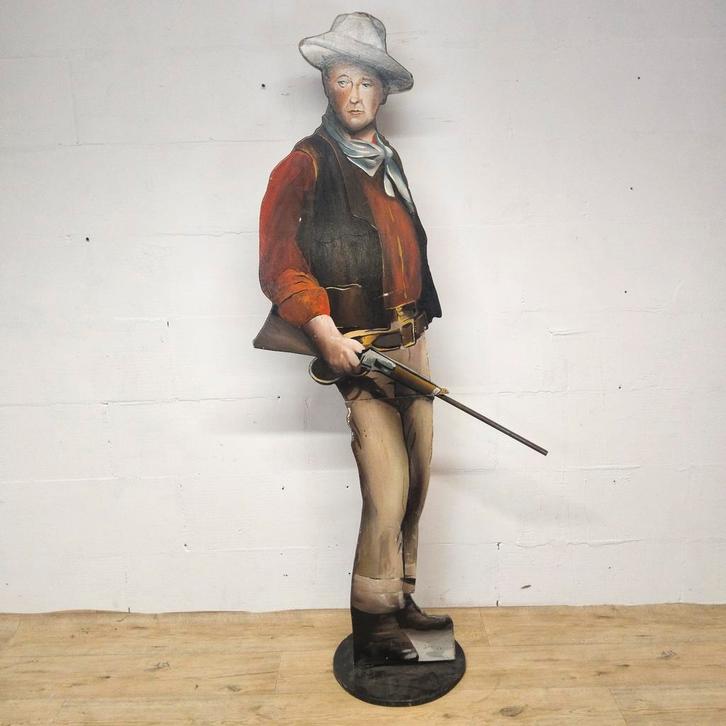 Handgemaakte Houten Beeld John Wayne  / cutout / figuur, Verzamelen, Muziek, Artiesten en Beroemdheden, Ophalen of Verzenden
