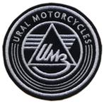 Patch Ural Motorcycles Zwart/Wit - 76 x 76 mm, Nieuw