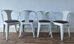 4 witte industriële stoelen set / sotrue troubadour (metaal), Huis en Inrichting, Stoelen, Ophalen of Verzenden, Metaal, Zo goed als nieuw
