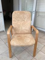 Armzetel beige nubuk, Huis en Inrichting, Fauteuils, Ophalen, Gebruikt