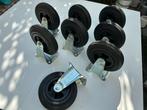 Rubber bokwielen - 200mm - 200kg - 8 stuks, Doe-het-zelf en Bouw, Zwenkwielen, Ophalen, Zo goed als nieuw