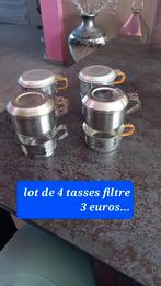 Lot de 4 tasses filtre, Maison & Meubles, Utilisé, Envoi