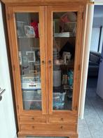 Teak vitrinekast, Huis en Inrichting, Ophalen, Gebruikt, Teakhout, Met deur(en)