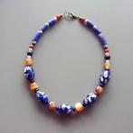 Oude Venetiaanse blauwe millefiori ruilkralen ketting, Handtassen en Accessoires, Kettingen, Blauw, Nieuw, Ophalen of Verzenden