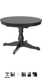 IKEA 4/6 persoons uitschuifbare zwarte ronde tafel, Huis en Inrichting, Tafels | Eettafels, Ophalen, Zo goed als nieuw