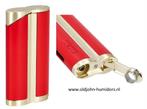 SAS26 ADORINI  SIGAARAANSTEKER  JETFLAME RED/GOLD + BOOR, Verzenden, Nieuw, Aansteker