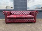 Prachtige Chesterfield zetel oxblood rood GRATIS GELEVERD, Huis en Inrichting, Ophalen of Verzenden, Leer