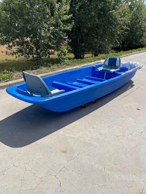 Console boot hdpe met biminitop, Watersport en Boten, Vis- en Consoleboten, Zo goed als nieuw, Tot 10 pk, 3 tot 6 meter, Elektrisch