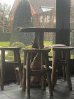 Bartafel + 4 krukken, Tuin en Terras, Tuintafels, Ophalen, Gebruikt