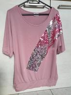 T-shirt avec paillettes, Kleding | Dames, T-shirts, Nieuw, Ophalen of Verzenden, Korte mouw, Roze