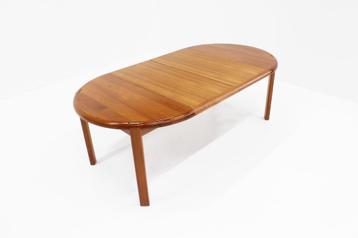 Vintage Deense ronde uitschuifbare eettafel tafel teak 1960s disponible aux enchères