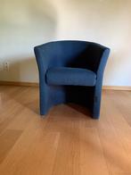 Zetel 1-zit type club. Blauwe textiel. 2 stuks, Huis en Inrichting, Zetels | Zetels, Ophalen, Gebruikt, Eenpersoons, Stof