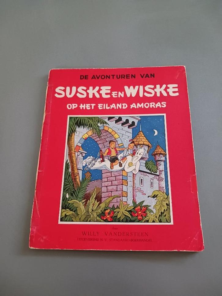 Suske & Wiske, Op het Eiland Amoras, herdr. '56, goede staat, Boeken, Stripverhalen, Gelezen, Eén stripboek, Ophalen of Verzenden