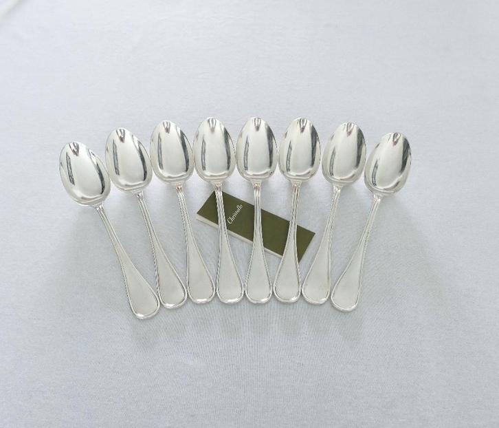 Christofle - Albi - Set van 8 Verzilverde Dinerlepels, Antiquités & Art, Antiquités | Couverts, Envoi