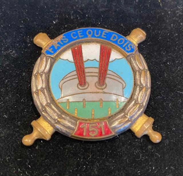 insigne 151 position régiment d'artillerie (FR 1940), Collections, Objets militaires | Seconde Guerre mondiale, Armée de terre