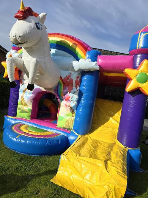 Unicorn springkasteel, Kinderen en Baby's, Speelgoed | Buiten | Springkussens, Gebruikt, Ophalen