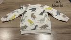 Trui met dino's (C&A, maat 80), Kinderen en Baby's, Babykleding | Maat 80, Ophalen of Verzenden
