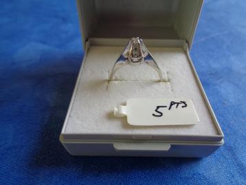 Bague Or Blanc 5 PTS. Bague Fiançailles ou autre. Vintage beschikbaar voor biedingen