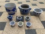 9 pots à beurre en grès bleu gris, Antiquités & Art, Enlèvement