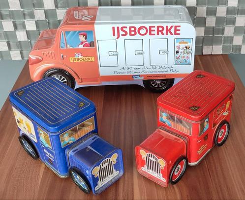3 Vintage  blikken vrachtwagen dozen, Verzamelen, Blikken, Gebruikt, Overige, Overige merken, Ophalen of Verzenden