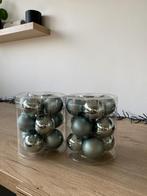 2 x 12 kerstballen, echt glas, muntgroen, nieuw !, Ophalen
