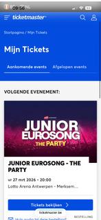 2 tickets junior Eurosong party, Tickets en Kaartjes, Twee personen, Maart