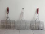 3x BBQ korf klemrooster opvouwbare grillmand hamburgergrill, Tuin en Terras, Ophalen of Verzenden