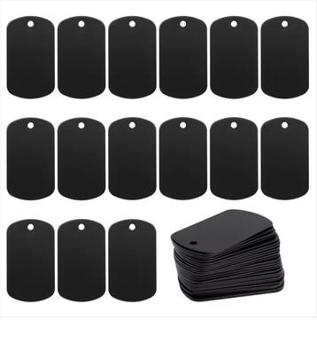 50x zwarte metalen dogtag - aluminium - 5cm x 3cm beschikbaar voor biedingen