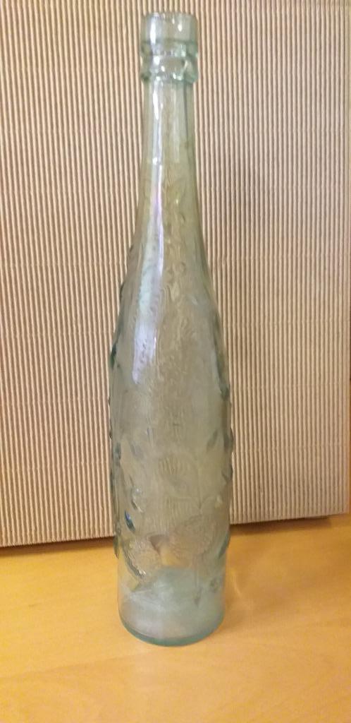 Oude handgeblazen versierde fles., Antiek en Kunst, Antiek | Glaswerk en Kristal, Ophalen of Verzenden