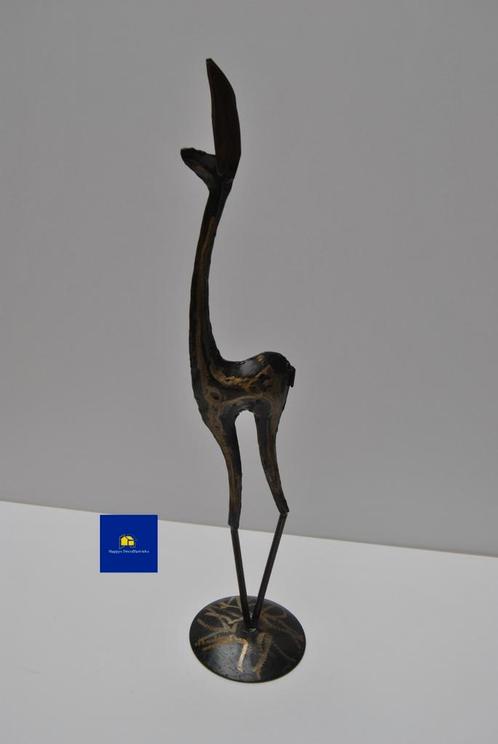 Vintage metalen hert, Antiek en Kunst, Kunst | Designobjecten, Ophalen of Verzenden