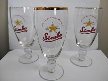 Belgisch Congo 3 glas bier SIMBA Brouwerijen van Katanga beschikbaar voor biedingen