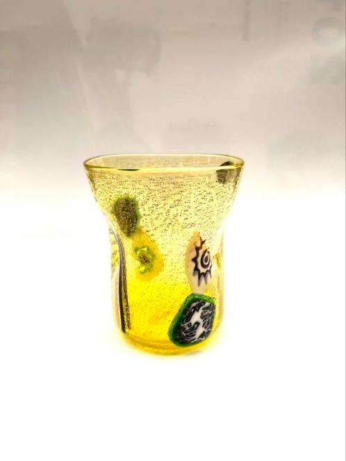 Murano glas: Matteo Rossi gele deukvaas/glas + certificaat, Antiek en Kunst, Antiek | Vazen, Ophalen of Verzenden