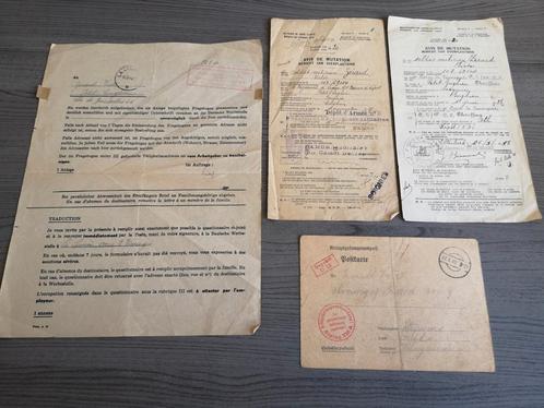 Documents militaires de l'armée belge pendant la Seconde Gue, Collections, Objets militaires | Seconde Guerre mondiale, Enlèvement ou Envoi