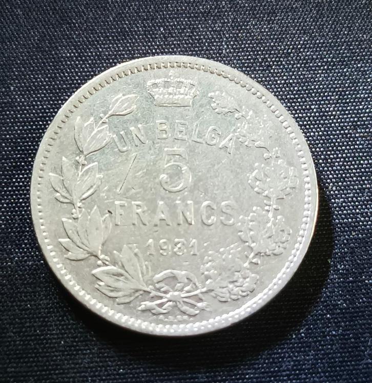 1 belga, 5 frank 1931 FR pos. B - Albert I, Postzegels en Munten, Munten | België, Losse munt, Verzenden