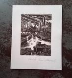 Houtsnede Luik De Maas door Frans Masereel, Antiek en Kunst, Ophalen of Verzenden