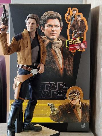 Star Wars Hot Toys MMS492 Han Solo Deluxe figuur versie, Verzamelen, Ophalen of Verzenden, Zo goed als nieuw, Actiefiguurtje