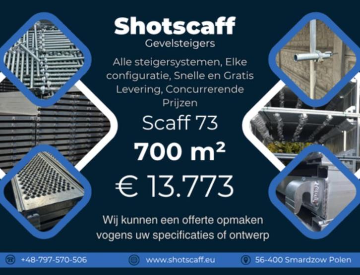 Steiger Baumann | 700 m² | Nieuw – direct van distributeur, Doe-het-zelf en Bouw, Steigers, Nieuw, Gevelsteiger, 5 meter of hoger