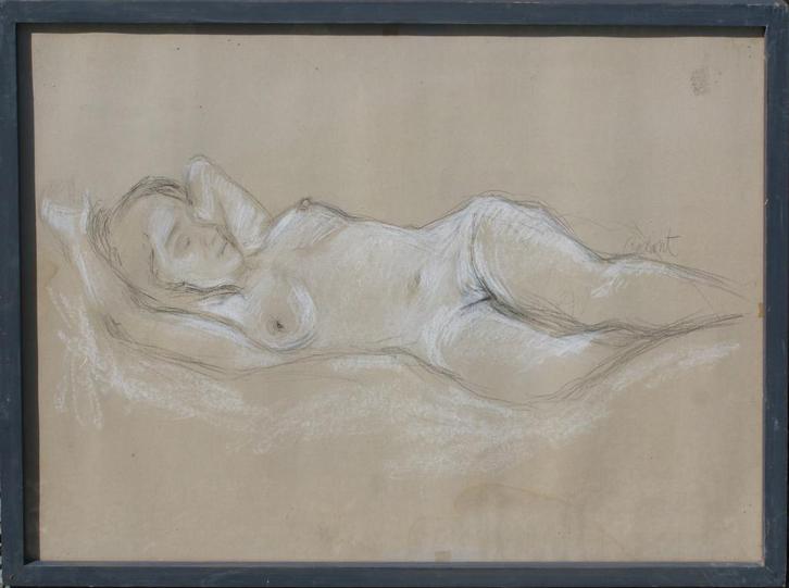 Andre Roelant (1942-2023): Naaktstudie 2 (75 x 60 cm), Antiek en Kunst, Kunst | Schilderijen | Klassiek, Ophalen