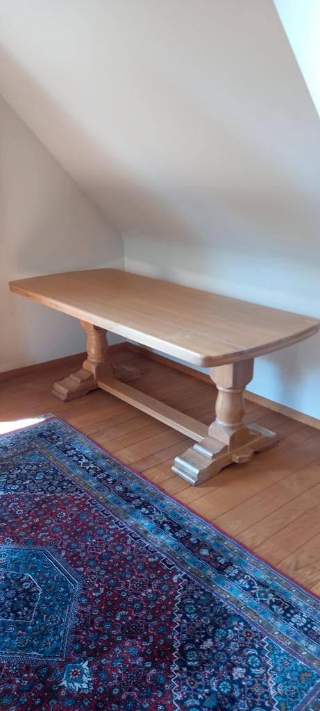 Tafel in volle eik, Huis en Inrichting, Tafels | Eettafels, Gebruikt, 50 tot 100 cm, 200 cm of meer, Vijf personen of meer, Rechthoekig