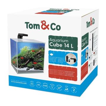 Kleine Aquarium Cube 14l Zwart (Tom&Co) beschikbaar voor biedingen