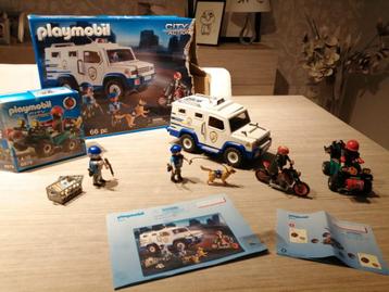 playmobil 9371 + 6879 - geldtransport en boef op quad (polit beschikbaar voor biedingen