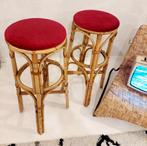 Vintage! Paire de tabouret en bambou, Ophalen, Gebruikt