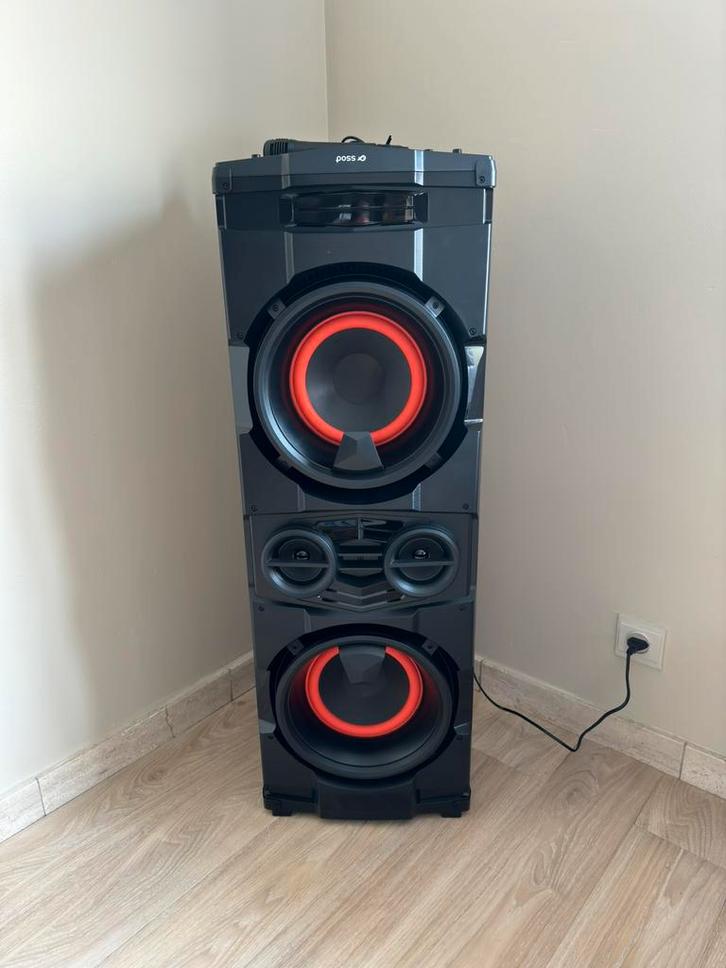 Poss PSBTST810 Bluetooth speaker – toren muziekbox, Audio, Tv en Foto, Karaoke-apparatuur, Zo goed als nieuw, Ophalen