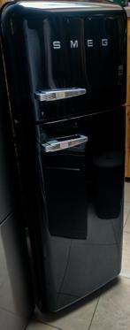 Zwarte SMEG koelkast, Electroménager, Enlèvement, Utilisé, Avec congélateur séparé, 200 litres ou plus