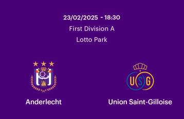 Anderlecht-Union, Tickets & Billets, Deux personnes, Février