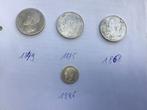 Oude zilveren munten 5 en 1 frank, Zilver, Ophalen of Verzenden, België, Losse munt