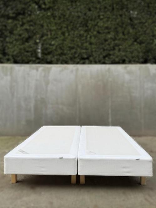 2 boxsprings sultan - blanc - ikea, Maison & Meubles, Chambre à coucher | Lits, Utilisé, Deux personnes, 90 cm, 200 cm, Autres matériaux
