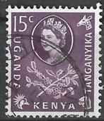Uganda&Kenya 1960 - Yvert 107 - Koningin Elisabeth II (ST), Verzenden, Gestempeld