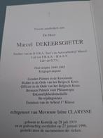Bidprentje oudstrijder krijgsgevangene 1940-1945, Verzamelen, Bidprentjes en Rouwkaarten, Ophalen of Verzenden, Bidprentje
