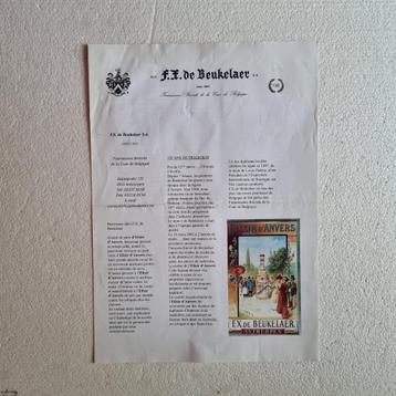 Brochure Elixir d'Anvers, Enlèvement ou Envoi, Utilisé, Autres types, Autres marques